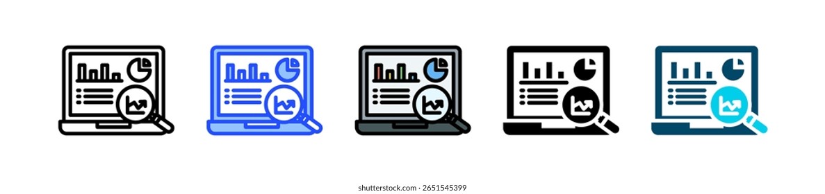 Data Analysis Icon Collection With Multiple Styles