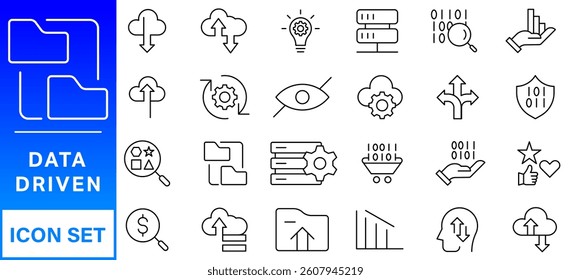 Data analysis icon collection set. Containing analysis,information, trend, forecast, decision,risk,research,report icon. Simple flat vector illustration.