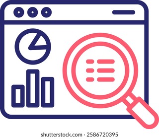 Data Analysis Icon Color Vector Illustration