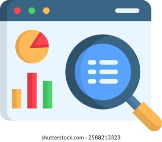 Data Analysis Icon Flat Vector Illustration