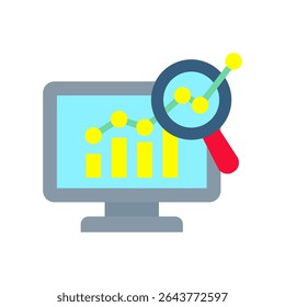 Data Analysis Icon Flat Vector Illustration