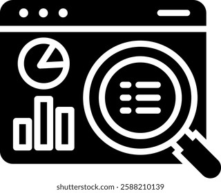 Data Analysis Icon Glyph Vector Illustration