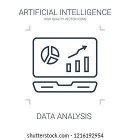 data analysis icon. high quality line data analysis icon on white background. from artificial intelligence collection flat trendy vector data analysis symbol. use for web and mobile