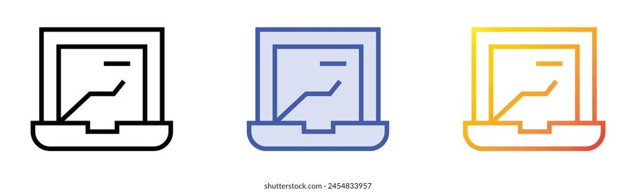 data analysis icon. Linear, Blue Fill and Gradient Style Design Isolated On White Background