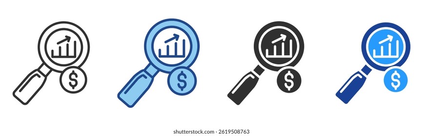Coleta de Vetor de Estilo Múltiplo do Ícone de Análise de Dados