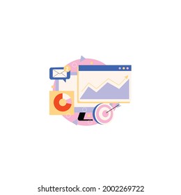 Data Analysis Icon On White Background