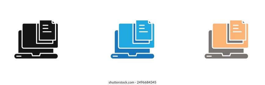 data analysis icon outline collection or set in black and white
