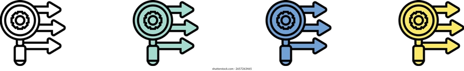 data analysis icon. Outline, Green, Blue and Yellow Style Design Isolated On White Background