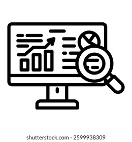 Data Analysis icon in Outline Style. Simple Outline Icon Vector. Simple Vector Design