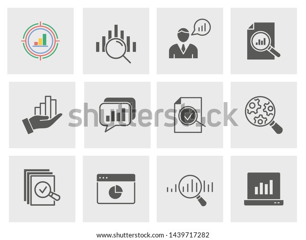 Data Analysis Icon Set Black Vector Stock Vector (Royalty Free ...