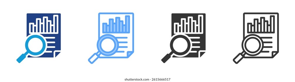 Data Analysis icon set multiple style collection