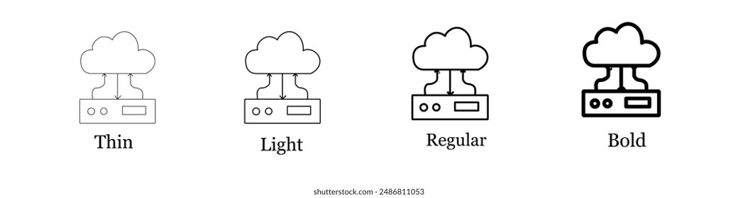Data Analysis Icon set, Thin, Light Regular And Bold style design isolated on white background, analyst icon vector set,