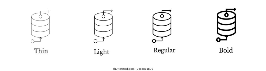 Data Analysis Icon Set, Thin, Light Regular And Bold style design isolated on white background, Analysis icon vector