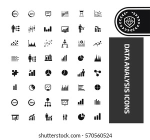 Data analysis icon set,clean vector