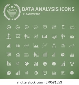 Data analysis icon set,clean vector