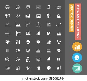 Data analysis icon set,clean vector