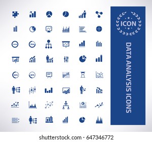 Data analysis icon set,clean vector