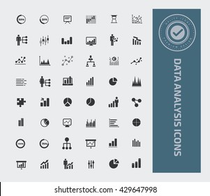 Data analysis icon set,vector