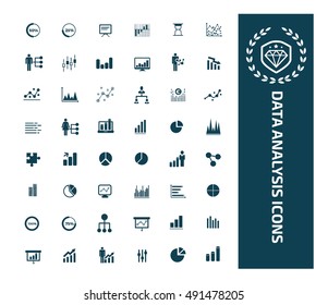 
Data analysis icon set,vector