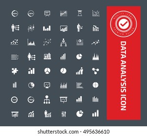 Data analysis icon set,vector
