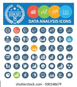 
Data analysis icon set,vector