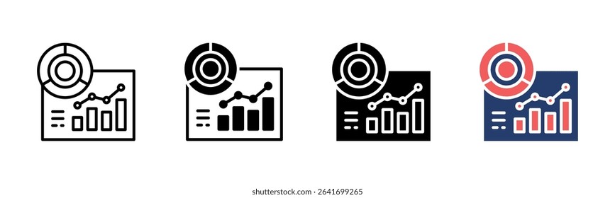 Data Analysis icon sheet multiple style collection