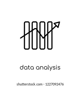 data analysis icon. Trendy modern flat linear vector data analysis icon on white background from thin line Artificial Intelligence, Future Technology collection, outline vector illustration