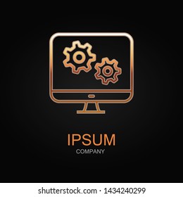 Data analysis icon. Vector Illustration. Design logo element. Isolated on black background.