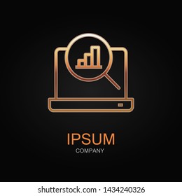 Data analysis icon. Vector Illustration. Design logo element. Isolated on black background.