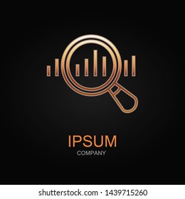 Data analysis icon. Vector Illustration. Design logo element. Isolated on black background.