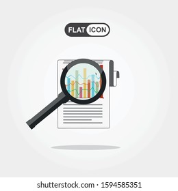 Data analysis icon, vector illustration. Flat design style 