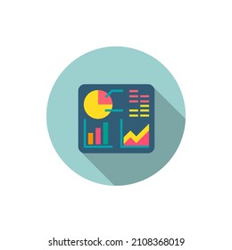 Data analysis icon, vector illustration. Flat design style with long shadow,eps10