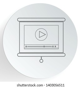 data analysis icon, video conference presentation icon