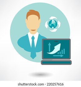 data analysis icons, data chart icons set, graph