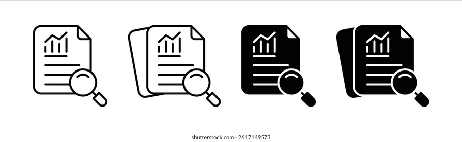 Data analysis icons, research of business, finance or science information.