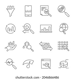 Data Analysis icons set.  Data Analysis pack symbol vector elements for infographic web