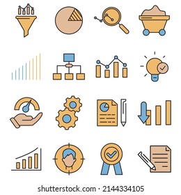 Data analysis icons set . Data analysis pack symbol vector elements for infographic web