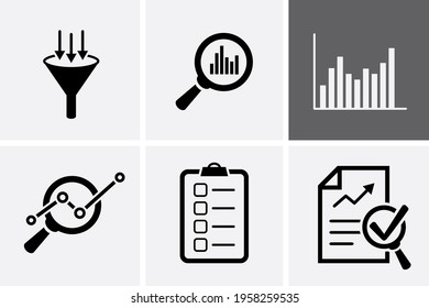 Data analysis Icons set, Vector illustration data market