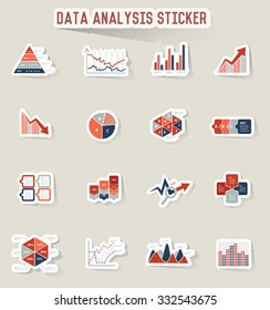 Data analysis icons,sticker design,vector