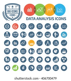 Data analysis icons,vector