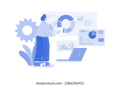 Análisis de datos Concepto de ilustración en un fondo blanco