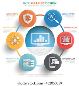 Data analysis info graphic design on clean background,vector