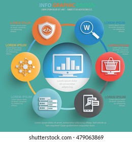 
Data analysis info graphic design on clean background,vector