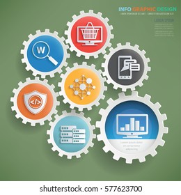Data analysis info graphic design,clean vector
