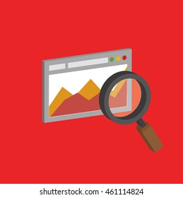 Data analysis info graphic on red background,vector