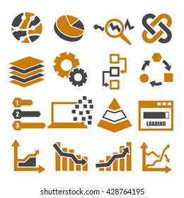 data analysis, information, infographic icon set