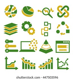 data analysis, information, infographic icon set