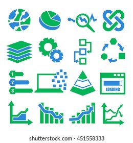 data analysis, information, infographic icon set