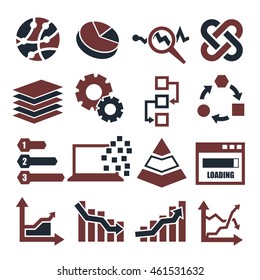 data analysis, information, infographic icon set