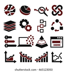 data analysis, information, infographic icon set